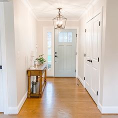 the hallway is clean and ready to be used as a place for an office or home