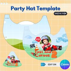 🎉 Are you a small business owner looking to sell party supplies? Or perhaps an individual eager to add a special touch to your loved one's celebration? Either way, you're in the right place! 🎉 Our party hat template is a fantastic resource for creating delightful party hats, perfect for retail or personal use. Elevate any birthday party with our charming designs! ❤️ WHAT YOU WILL RECEIVE ❤️ This is a DIGITAL DOWNLOAD listing. No physical product will be mailed to you. ✅ Product Description: Re Party Hat Template, Hat Template, Car Themed Parties, Course Automobile, Party Hat, Small Business Owner, Festival Party, Canva Template, Party Hats