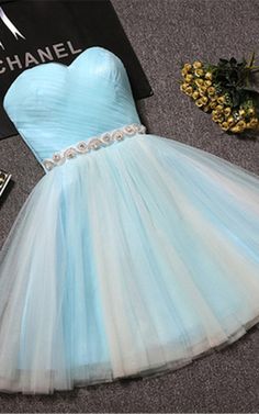 Knee Length Sky Blue Off The Shoulder Sleeveless Tulle Sweetheart Short Homecoming Dress sold by floralprintdress on Storenvy Tulle Formal Dress, Sweetheart Homecoming Dress, Cute Homecoming Dresses, Dress With Corset, Satin Tulle, Dress Tulle, Blue Tulle, Dresses Blue, Pink Tulle