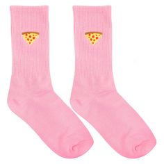 Step up your sock game with our Pizza Dripping Embroidered Pink Socks. These socks combine style and comfort, making them a perfect addition to your everyday wardrobe. Featuring a fun and mouthwatering pizza dripping embroidery, these socks add a playful touch to any outfit. The vibrant colors and intricate details bring a slice of pizza to your feet. Crafted from a soft and comfortable blend of materials, these socks are perfect for all-day wear. The high-quality fabric ensures a cozy fit and durability, allowing you to enjoy them for a long time. Embroidered in the UK with meticulous attention to detail, these socks showcase the craftsmanship and artistry that goes into each pair. It's a unique piece of wearable art that pizza lovers will appreciate. Designed to fit most sizes, these soc Slice Of Pizza, Sock Game, Pink Socks, Pizza Lovers, Cozy Fits, Casual Socks, Socks And Hosiery, Everyday Wardrobe, Intricate Details