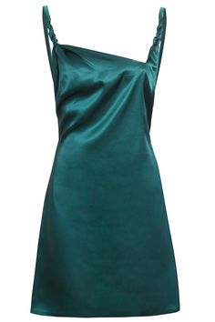 Rosha emerald green mini dress simply oozes an effortlessly elegant look. Crafted from a slinky, silky green satin fabric in a flattering emerald hue. Sarvin silk satin mini slip dress features a backless design and twisted straps. It is undeniably a show-stopper look at your next special event with twisted adjustable straps and an asymmetric neckline.  Proudly designed & made in the United Kingdom.   Green Mini Dress  Twisted adjustable straps   Asymmetric neckline & backless  Hidden back zip White Slip Dress, Silk Satin Fabric, Asymmetric Neckline, Mini Slip, Green Mini Dress, Backless Mini Dress, Maxi Styles, Backless Design, Ivory Dresses