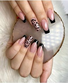 #leopardblacknails#leopardnails#leopard#black#nails#partywear#party#friends#jobs#love#life Blush Nail Designs, Turquoise Acrylic Nails, Nail Art Designs Short, Blush Nail, Short Nails Ideas, Bad Nails, Art Pretty