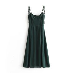 Retro Slim Chic Brown Dress Sexy Dot Print Split Vintage Tube top dres – lastrafashion Chic Green Stretch Slip Dress, Green Stretch Slip Dress For Summer, Green Stretchable Slip Dress For Summer, Elegant Solid Color Slip Dress For Beach, Elegant Summer Stretch Slip Dress, Elegant Stretch Summer Slip Dress, Elegant Stretch Slip Dress For Summer, Fitted Green Slip Dress For Summer, Green Ruched Sleeveless Slip Dress