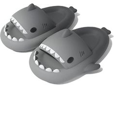 Cloudy Shark Slippers For Beach are perfect for your feet as these are super soft with a thick sole. These shark slides can be your go-to slides for anywhere as it is easy to wash and has such a material that makes them suitable for all the seasons, your feet will feel happy and relaxed when you walk all day long. It has a non-slip texture which makes it go anywhere under any condition. Features: Shoe Type: Bathroom Slippers Applicable Place: Outside Upper Material: EVA Heel Height: Med (3cm-5cm Non-slip Slide Slippers For Swimming, Casual Gray Summer Slippers, Casual Gray Slippers For Summer, Gray Non-slip Comfortable Slides, Fun Vacation Slides, Fun Slide Slippers For Beach, Comfortable Non-slip Gray Slides, Fun Beach Slide Slippers, Fun Slip-on Slides For The Beach