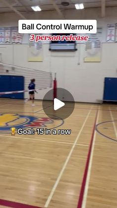 an indoor basketball court with the words ball control warmup on it's side