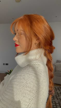 French Braid With Extensions, Ginger Hair Styles, Braid With Extensions, Orange Copper Hair, French Braids With Extensions, Red Hair Braids, Copper Ginger Hair, Messy French Braid, Modern Mohawk