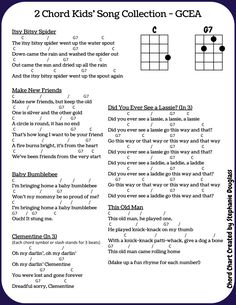 two chords song collection - gcea for guitar and ukulele sheet music