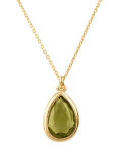 Introducing the Pisa Mini Teardrop Necklace Gold Peridot! This delicate necklace is perfect for those who appreciate understated elegance. The petite gemstone hangs from a fine chain, and is available in a variety of candy colours. Our Latelita Capri collection is inspired by the glitz and glamour of the Italian Riviera combined with the understated elegance of European design, and we think that the Capri Collection is a must-have for fashionistas everywhere. The beautiful Peridot gemstone is se