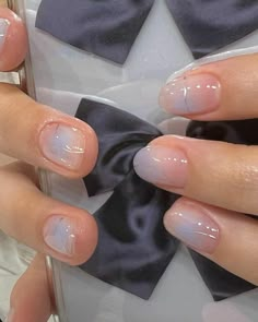 Nail Inspo Douyin, Pastel Nails Short, Blue Pastel Nails, Douyin Style, Douyin Nails, Blush Nails