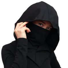 PRICES MAY VARY. Lightweight summer fabric Great for layering Costume or casual Removeable mask This hood is made of linen and is a great lightweight summer layer. It is a one size fits all and is designed to compliment any non-hooded garment, great for both casual and costume. The hood also has an integrated scarf/mask that can be removed easily if desired. Casual Solid Hooded Balaclava, Cool Mask, Supernatural Outfits, Hood Mask, Scarf Mask, Red Clothing, Summer Layers, Black Face Mask, Cool Masks