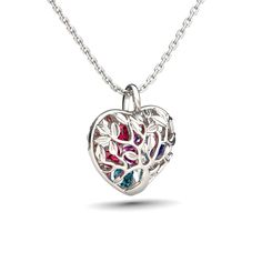 This stunning, intricate pendant features a beautiful family tree on the outside of the cage representing the roots and branches (ancestry and elders) of your family. Add up to six birthstones inside to represent the new "leaves" of the family that you love, whether that be yourself and your significant other or all of your children. Show off your family pride with this perfect, sentimental pendant.Chain Type: Cable chainWeight: 4.86 gWidth: 16 mmHeight: 18 mmMaterial: 925 SilverPlating Color: S Tree Of Life Round Pendant Necklace For Mother's Day, Mother's Day Tree Of Life Necklace Gift For Mom, Open Heart Necklace With Birthstone For Keepsake, Tree Of Life Necklace For Anniversary On Mother's Day, Tree Of Life Necklace For Anniversary And Mother's Day, Tree Of Life Necklace For Anniversary, Mother's Day, Mother's Day Tree Of Life Round Pendant Jewelry, Tree Of Life Jewelry For Mother's Day Gift, Tree Of Life Pendant Necklaces For Anniversary