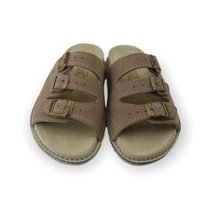 Product specifics: - available in all sizes (large sizes too) - insole - natural leather - outsole - natural leather - sole - light, comfortable styrogum - handmade - regional product - unique design Casual Khaki Sandals For The Beach, Beige Closed Toe Slides For Beach, Beige Closed Toe Slides For The Beach, Beige Closed-toe Slides For The Beach, Beige Sandals With Buckle Closure And Adjustable Fit, Outdoor Brown Slippers With Textured Footbed, Comfortable Natural Leather Sandals, Beige Beach Slides With Rubber Sole, Beige Slides With Textured Footbed And Round Toe