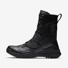 The Nike SFB Field 2 8” is a lightweight high-performance boot designed to support heavier loads in all theaters. The sole is equipped with an aggressive tread pattern that provides exceptional traction over challenging terrain, while an internal rock shield helps prevent punctures. Tactical Lace-up Impact Resistant Hiking Boots, Abrasion-resistant Round Toe Combat Boots, Abrasion-resistant Combat Boots With Round Toe, Durable Combat Boots For Hiking, Techwear High-top Combat Boots For Hiking, Nike High-top Waterproof Boots For Streetwear, Techwear Style High-top Combat Boots For Hiking, Durable Round Toe Techwear Combat Boots, Shock Resistant Combat Boots For Outdoor Activities