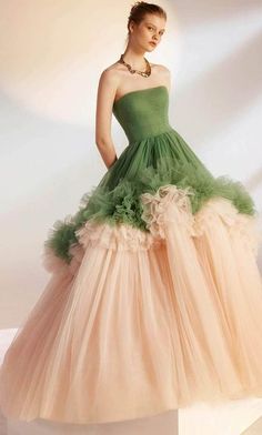 Waist Dance, Ballgown Skirt, Tarik Ediz, Ball Gown Skirt, Europe Summer, Evening Dresses Elegant, Glam Dresses, Green And Pink, Prom Dresses Short