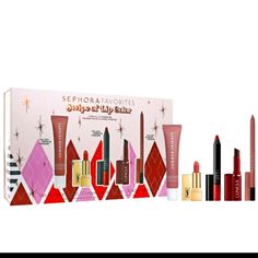 What It Is: A Set Of Lipsticks And Lip Balms In Perfect Holiday Shades, Including Full-Size Lip Products From Nars, Huda Beauty, And Summer Fridays And Deluxe Minis Lipsticks From Yves Saint Lauren And Clinique. What Else You Need To Know: Find Your Perfect Holiday Lip With This Five-Piece, Curated Collection Of Bestselling Lipsticks And Lip Balms In Different Formulas And Finishes. Swipe On Pigmented Color With Our Favorite Lip Products From Nars, Huda Beauty, And Yves Saint Laurent. Or Add A S Sephora Holiday, Huda Beauty Lip, Holiday Lip, Beauty Gift Guide, Lip Color Lipstick, Lip Balm Gift, Sephora Favorites, Lip Balm Set, Color Lipstick