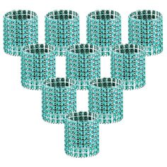 a set of twelve teal crystal candlesticks