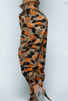 Orange Washed Camo Baggy Pants Runs Small Baggy Tapered Leg Parachute Pants For Fall, Camouflage Relaxed Fit Pants For Fall, Relaxed Fit Camouflage Pants For Fall, Harem Bottoms With Pockets For Fall, Fall Harem Pants With Pockets, Fall Harem Bottoms With Pockets, Camouflage Loungewear Pants With Pockets, Camouflage Pants With Pockets For Loungewear, Khaki Harem Pants With Elastic Waistband For Fall