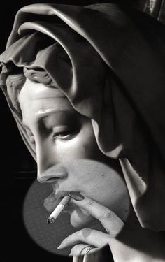 A Woman, Statue, Illustrations, Collage, Beauty, Art