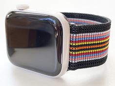 "Elastic Apple watch bands - These bands are made by joyful people doing GoOd for the greater goOd of all. You will be wearing a happy doOGle band full of good vibes and happy thoughts. When we make these bands we think of each and every one of you.. wishing you good-will in your journey and we hope that our product makes your life just a little better. \"doOGle\" on and pay it forward... Dawn What sets our band apart from the knock offs? The way it connects to the Apple device. Through years of Adjustable Multicolor Watch Bands, Joyful People, Rose Gold Apple Watch, Gold Apple Watch, Pay It Forward, Greater Good, Fabric Tape, Happy Thoughts, Apple Watch Band