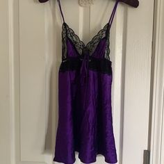 Nwot Victoria Secret Purple & Black Sexy Nighty. Satin Feel. Lace Trim, Elastic Around The Upper Tousle. Adjustable Traps. So So Nice! Sz S/P Fitted Purple Sleepwear For Pajama Party, Victoria's Secret Purple Sleepwear For Pajama Party, Fitted Purple Coquette Sleepwear, Purple Lace Trim Party Sleepwear, Victoria's Secret Purple Night Sleepwear, Victoria's Secret Purple Sleepwear For Bedtime, Purple Coquette Sleepwear, Purple Sleepwear With Lace Trim For Night, Purple Lace Trim Sleepwear For Night