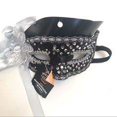 Perfect For Any Costume Party And Halloween Masquerade Mask With Rhinestones And Embroidered Edge. Silver Ribbon With Floral Appliqu On The Side. Masquerade Mask Lace, Target Party, Masquerade Mask Black, Costume Masquerade, Masquerade Ball Mask, Silver Costume, Ball Mask, Halloween Masquerade, Silver Ribbon