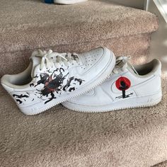 Custom Naruto On Air Force1 Normal Wear A Few Scuffs Laces And Inside Shoe Needs Deep Cleaning ,Some Of The Sticker Of The Naruto Is Starting To Lift Naruto Shoes, Custom Shoes Diy, Nike Shoes Air Force, Custom Nike Shoes, Unique Sneakers, Air Force 1 Custom, Personalized Shoes, Nike Air Shoes, Fresh Shoes