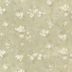 an old wallpaper with white flowers on it