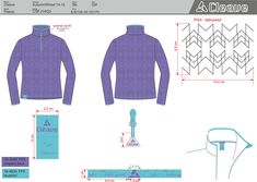 the technical drawing shows how to make a sweater for men's clothing and accessories