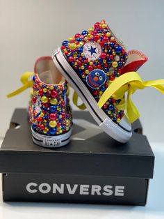 Custom Converse - Etsy Rainbow Converse, Craft Toddler, Bedazzled Shoes, Valley Cottage, Custom Converse, Custom Candy, Bling Shoes, Sneakers Athletic, Holiday Themes