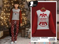 an image of a christmas sweater and pajama pants for the female character befoo