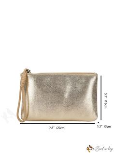 BirdinBag - Chic Gold-tone Minimalist Wristlet: The Epitome of Fashionable Elegance Style Minimalist, Bag Bag, Mini Fashion, Square Bag, All Over Print, Minimalist Design, Pu Leather, Gold Tones, Sleek