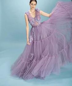 Green Purple Room, Spring Court Fashion, Lavender Formal Dress, Volturi Twilight, Teuta Matoshi Dresses, Violet Gown, Room Forest, Boho Prom Dress, Teuta Matoshi