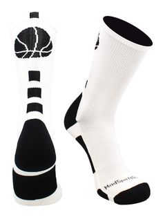 PRICES MAY VARY. PERFECT BASKETBALL SOCKS: Add of a touch of fun to the season with this fresh take on the traditional basketball sock. This sock is a crew length (hits mid-calf) and comes in many team color combinations. These elite basketball socks are popular with both boys, girls and teens alike! Pair these with your favorite basketball shoes and basketball shorts and you are ready to rock the court! ACCURATE SIZING: MadSportsStuff Sock Size: X-Small - Youth Shoe Size 8-12, Small - Youth Sho Comfortable Breathable White Socks, Breathable White Socks, Comfortable White Breathable Socks, White Breathable Socks, Black Non-slip Socks For Sports Events, Black Non-slip Socks For Sports, White Non-slip Comfortable Socks, Comfortable Sweat-resistant White Socks, Comfortable Sweat Resistant White Socks