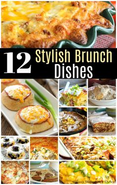 twelve stylish brunch dishes with text overlay