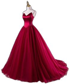 Red Dinner Gown, Gala Night Dress, Strapless Ball Gown Wedding Dress, Red Tulle Dress, Dress Red Carpet, Red Wedding Gowns, Red Evening Gown, Gala Night, Cocktail Dress Red