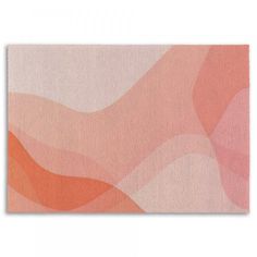 an orange and pink abstract painting on a white background