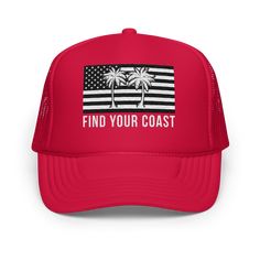 🌞🧢 Foam Trucker Hat: Coastal Style! 🧢🌞 Stand Out, Coast In Ready to make waves? Our Foam Trucker Hat is your ticket to coastal cool. Whether you’re beachcombing, boardwalk strolling, or simply soaking up the sun, this hat has you covered. Here’s why it’s a must-have: 🏄‍♂️ Premium Look & Feel: Crafted from high-quality polyester and foam, it guarantees style that’s as refreshing as a sea breeze. 🌺 Adjustable Snap: Customize the fit for all-day comfort—whether you’re chasing seagulls or chas Adjustable Red Baseball Cap For Beach, Adjustable Red Baseball Cap For The Beach, Red Trucker Hat For Beach, Red Beach Cap, Red Trucker Hat For The Beach, Red Summer Trucker Hat For Outdoor, Beach Flat Bill Trucker Hat, Trucker Hat With Flat Bill For Beach, Casual Red Trucker Hat For Beach