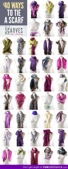 Ways to tie a scarf Ținute Business Casual, Áo Blu, شال كروشيه, Mode Tips, Rocker Girl