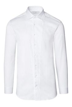 Slim Fit Pique Front Long Sleeve Tuxedo Shirt - White - Ron Tomson White Slim Fit Dress Shirt For Daywear, Fitted White Shirt For Semi-formal Occasions, Fitted White Semi-formal Shirt, White Fitted Shirt For Semi-formal Occasions, White Fitted Dress Shirt For Daywear, Fitted White Dress Shirt For Daywear, Tuxedo Shirt, Collar Stays, Tuxedo Shirts