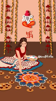 Diwali celebration girl illustartion Dipawali Drawings, Diwali Illustration Art Aesthetic, Diwali Painting Ideas Aesthetic Indian, Diwali Digital Art, Diwali Theme Drawing, Painting On Diwali, Lady Rangoli Designs Diwali, Diwali Drawing Sketch, Diwali Chart For School Board