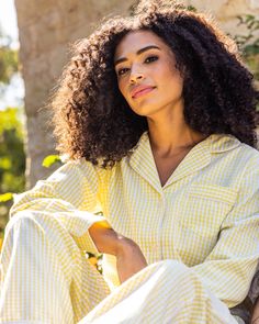 This pajama set is classic and never goes out of style. Gingham print dating back to the 17th century is a staple. This classic pajama set is accented with white piping and finished with pearl buttons. The fabric is made from 100% of the finest quality cotton. It is yarn-dyed to prevent fade and brushed for added softness, making the sleepwear feel absolutely luxurious, getting cozier with each wash. You will be tucked in luxury and off to dreamland. Bonne nuit. Gingham Long Sleeve Sleepwear For Loungewear, Long Sleeve Gingham Sleepwear For Loungewear, Gingham Sleepwear For Spring Bedtime, Spring Gingham Sleepwear For Bedtime, Gingham Sleepwear For Bedtime In Spring, Classic Sleepwear For Pajama Party In Spring, Spring Plaid Sleepwear, Classic Spring Sleepwear For Bedtime, Gingham Sleepwear With Relaxed Fit For Loungewear