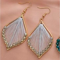 Gorgeous Hand Woven Bohemian Earrings Are Light And Elegant Made With High Quality Materials Including Cotton Thread And Hypoallergenic Gold Accents Hypoallergenic Metal Post Nwt - New With Tags! Color For This Pair Is - Silvery Blue #Fringeearrings #Tassel #Fringe #Tasselearrings #Bohemian #Bohemianearrings #Dropearrings #Festivalearrings #Anthro #Anthropologie #Freepeople #Gypsy #Gypsyearrings Gold Bohemian Teardrop Earrings For Summer, Summer Bohemian Gold Teardrop Earrings, Bohemian Crystal Earrings For Jewelry Making, Summer Metal Beaded Earrings For Pierced Ears, Summer Metal Beaded Earrings, Bohemian Metal Teardrop Earrings For Party, Summer Beaded Metal Earrings, Silver Metal Beaded Earrings For Festivals, Bohemian Silver Wrap Earrings For Pierced Ears