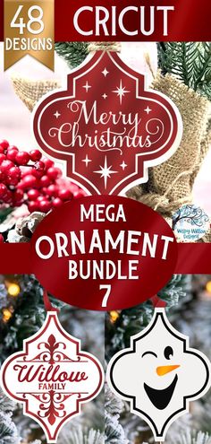 christmas ornament bundle for photoshopped and cutouts, with the text merry christmas