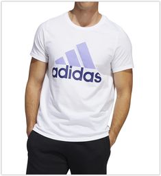 NEW WITH TAG Adidas Men's BADGE OF SPORT CLASSIC Tee SIZE L Color: White/Light Purple/legend indigo A CASUAL TEE FOR EVERYDAY COMFORT. For days on the move or nights on the town, this t-shirt lets everyone know whose team you play for.  It's made of soft cotton jersey for all-day comfort.  A bold contrast adidas Badge of Sport stands out on the chest. Crew neck Short sleeves Badge of Sport logo graphic on the front Machine washable Sport Logo, Adidas Mens, Classic Logo, Sports Logo, Casual Tee, Active Wear Tops, Logo Graphic, White T Shirt, White Tshirt