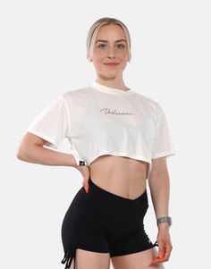 #color_white Cropped Sports T-shirt, White Cropped T-shirt For Workout, Sporty Cropped Hem Crop Top For Summer, Basic White Cropped Shirt, Spring Sports Cropped T-shirt, Spring Workout Cropped T-shirt, Sporty Cropped Shirt For Streetwear, Summer Cropped Athleisure Shirt, White Cropped T-shirt For Sports