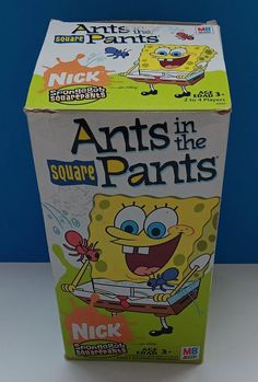 the box for arts in the pants has an image of spongebob on it