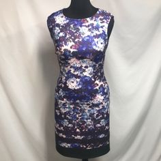 Adrianna Papell Aline Marble Scuba Dress Size 8 Has Colors Like White, Black Periwinkle, Royal Blue, Teal & Green. Unique Picasso Print. Zipper Detail In The Back. Nwot No Flaws Or Imperfections. Very Clean Comes From A Allergy Free Environment. Pit To Pit-18.5 Shoulder To Knee-32” Fitted Floral Print Sleeveless Dress For Party, Sleeveless Elastane Dress With Floral Print, Fitted Floral Print A-line Mini Dress, Fitted A-line Sleeveless Elastane Dress, Purple Fitted A-line Midi Dress, Elegant Floral Print Sleeveless Mini Dress, Chic Formal Sleeveless Dress With Floral Print, Fitted Floral Print Sleeveless Sheath Dress, Formal Fitted Floral Mini Dress