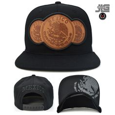 Thank you for shopping - JLGUSA Mexico FeaturesMexico Patch Snapback Hat Cap Mexico Eagle Patch Across the Front Panel Crown.  Mexico Back Embroidery. Mexico Eagle Printed under the Bill. All logos and letters on crown embroidered, stitched on  100% Cotton | Flat Bill Contrasting button and grommet ventilation Adult size adjustable with plastic snap back GREAT VALUE - WITH FAST SHIPPING -------- Buying more than one item from JLGUSA? ------------ All you need to do is "add the items to the cart" Jefito Flat Bill Hats, Hat With Patch, Mexico Eagle, Back Embroidery, Eagle Print, Snap Back, Snap Backs, Hat Cap, Snapback Hat