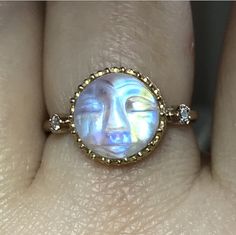 Please go to my Instagram to watch the video about this ring~ PRODUCT VIDEO ⇒ https://goo.gl/tkrFcq Like a little moon glowing In the sky. This stunning Man face rainbow moonstone dances with iridescence like you wouldn't believe. Such an elegant piece and with so much character. Perfect from day to night. Each piece of rainbow moonstone was hand carved, it's unique and charm. This listing is for one piece of rainbow moonstone ring only. Also available other stones, please see last photo. Gem: 1 Unique Yellow Gold Moonstone Ring, Yellow Gold Moonstone Jewelry, Unique Yellow Gold Moonstone Jewelry, Hand Forged Moonstone Jewelry In Yellow Gold, Unique 14k Gold Moonstone Ring Gift, Hand Forged Round Moonstone Ring, Yellow Gold Moonstone Jewelry With Halo, Yellow Gold Moonstone Jewelry With Halo Detail, Celestial Yellow Gold Moonstone Ring