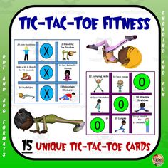 the tic - tac - toe fitness game is available for children to play